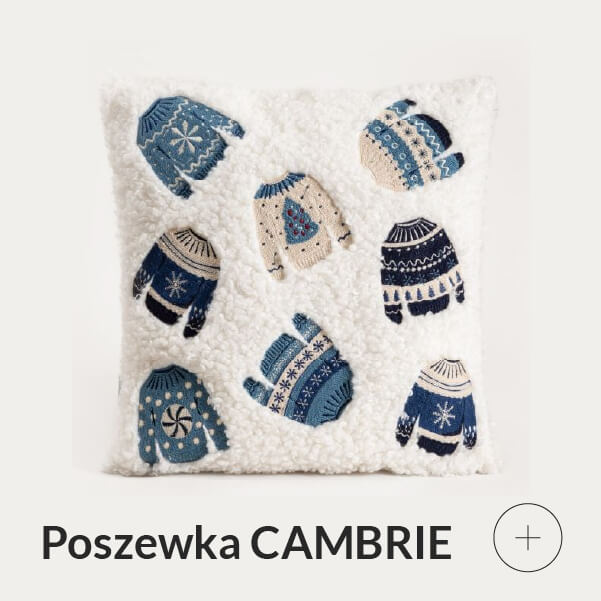 Poszewka świąteczna w zimowe sweterki
