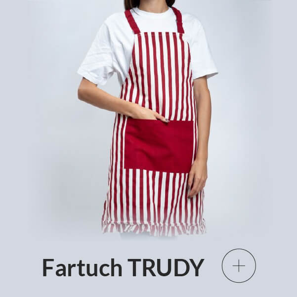 Fartuch świąteczny w paski czerwony