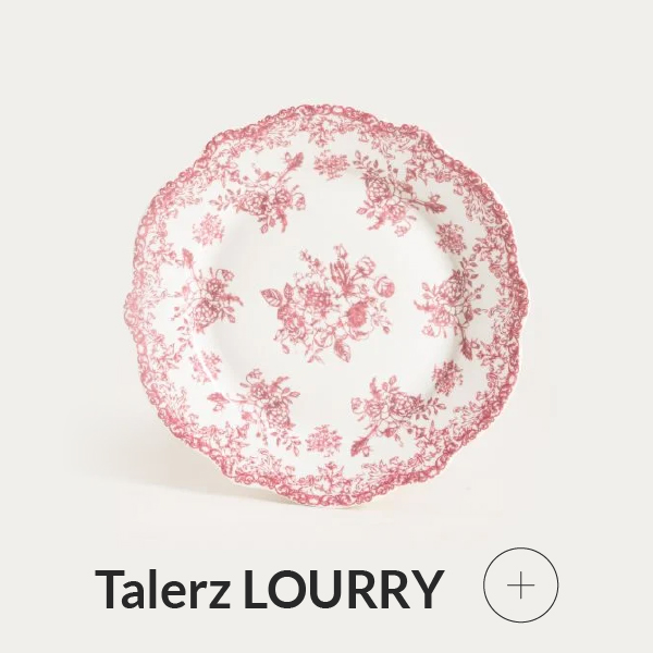 talerz deserowy biało-czerwony