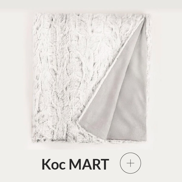 Koc szary z imitacji króliczego futra