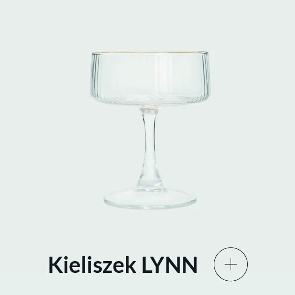 Kieliszek ryflowany ze złotym rantem