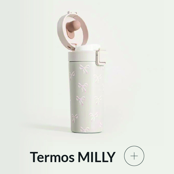 Termos beżowy w kokardki