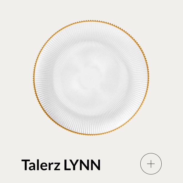 Talerz szklany ze złotym rantem