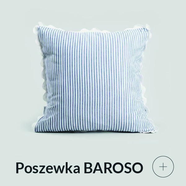 Poszewka dekoracyjna błękitna w paski