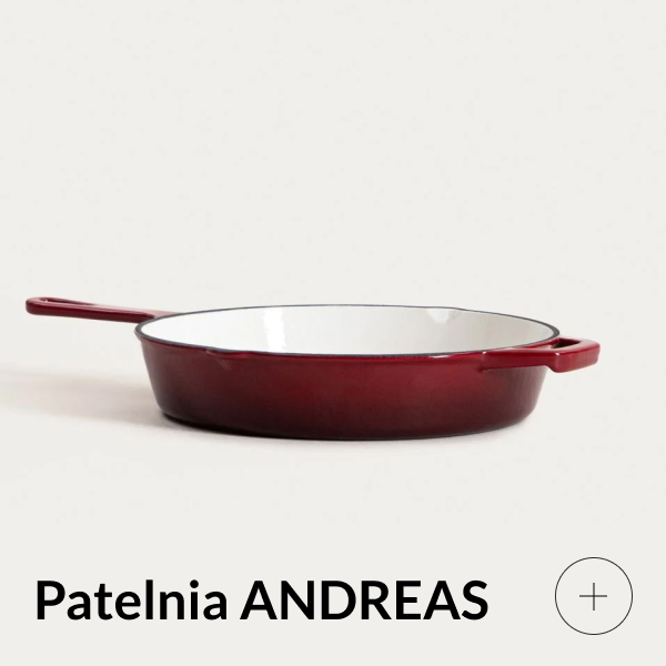 Patelnia żeliwna bordowa