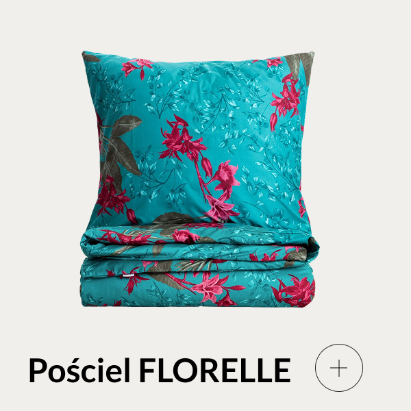 Pościel turkusowa w tropikalny wzór