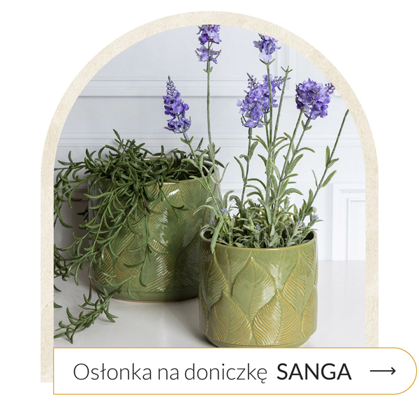 osłonka doniczki ceramiczna zielona
