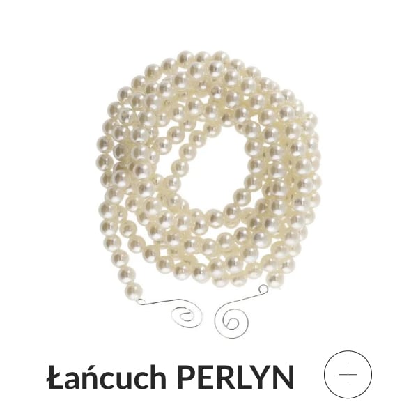 Łańcuch na choinkę biały