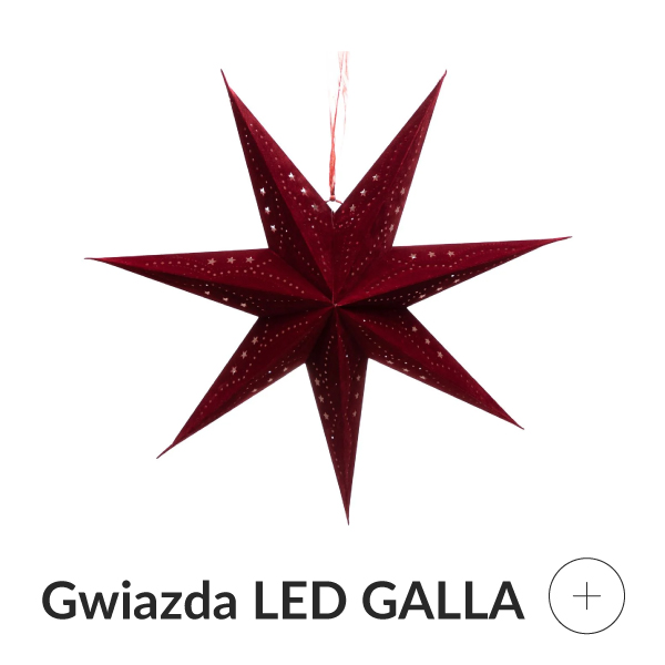 Gwiazda LED bordowa