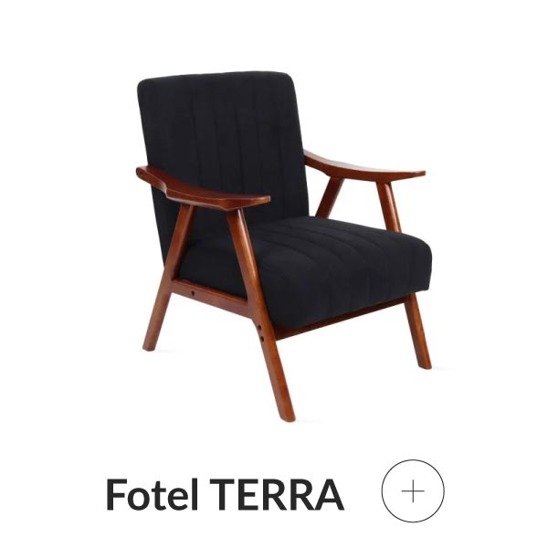 Fotel vintage welurowy czarny