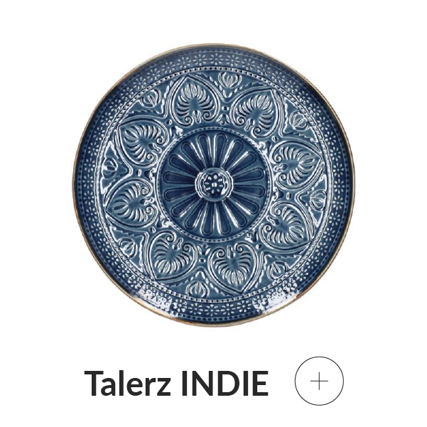 Talerz ozdobny granatowy