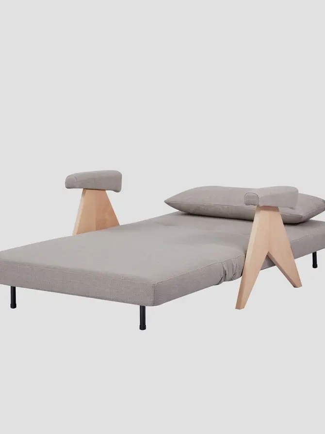 Sofa CALORE 1-osobowa, z funkcją spania beżowa 117x90x82 cm