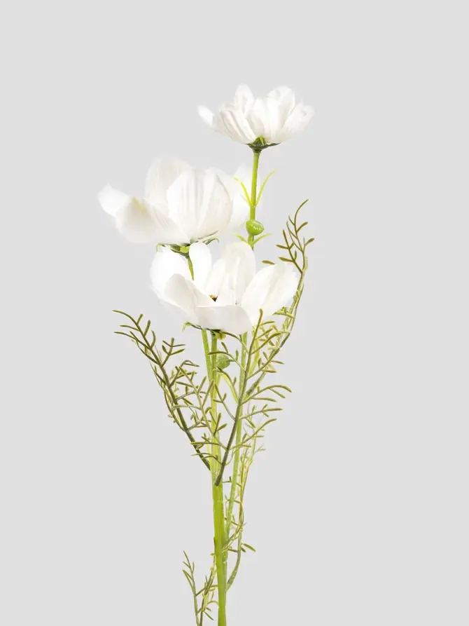 Gałązka sztuczna EMRA maki białe 76 cm