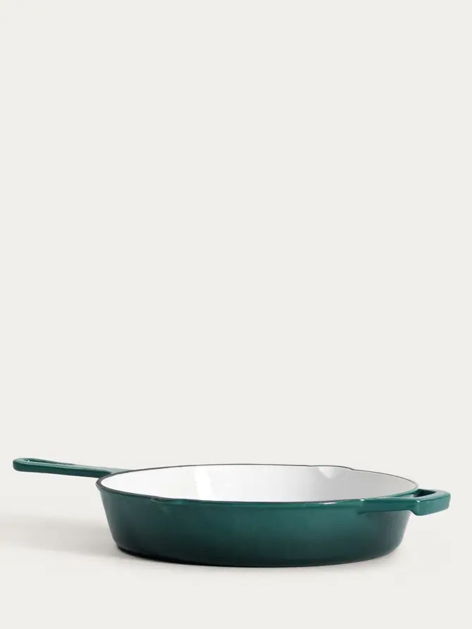 Patelnia żeliwna ANDREAS zielona ombre 26 cm