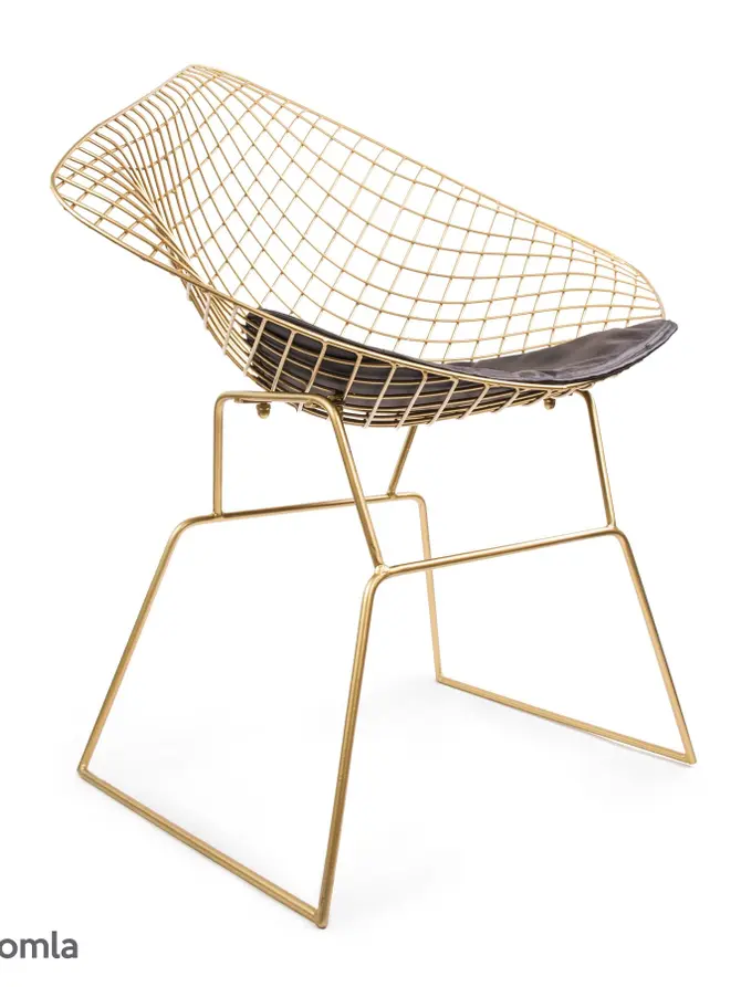 Krzesło metalowe złote INDUSTRIAL 82x52 cm AW18 914328