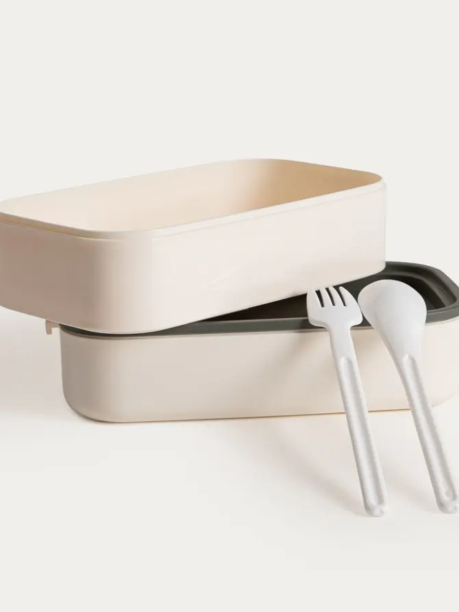 Lunchbox LUNARE śmietankowy piętrowy 1,4 l