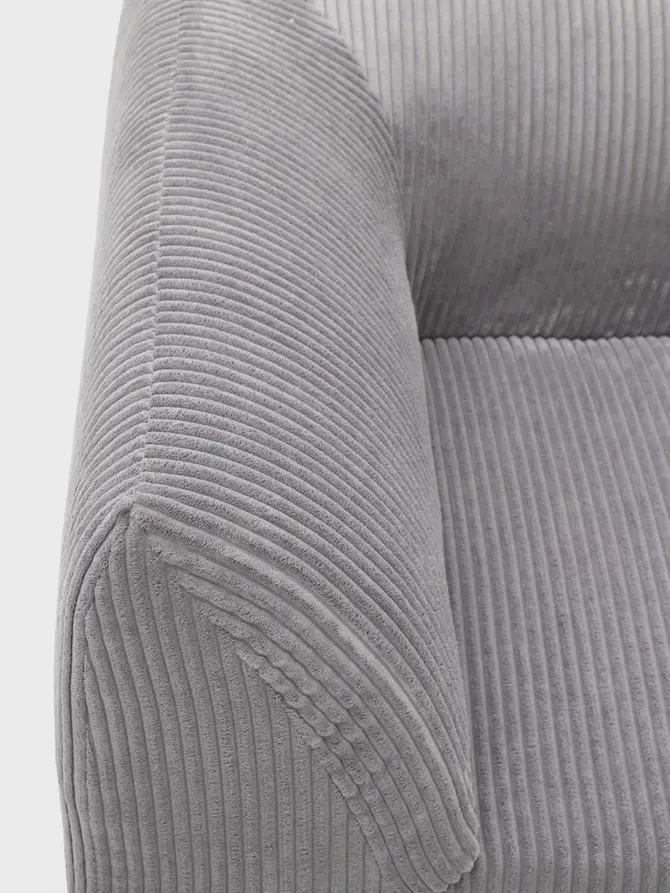 Sofa modułowa SVELA 3-osobowa szara piankowa sztruksowa 225x80x60,5 cm