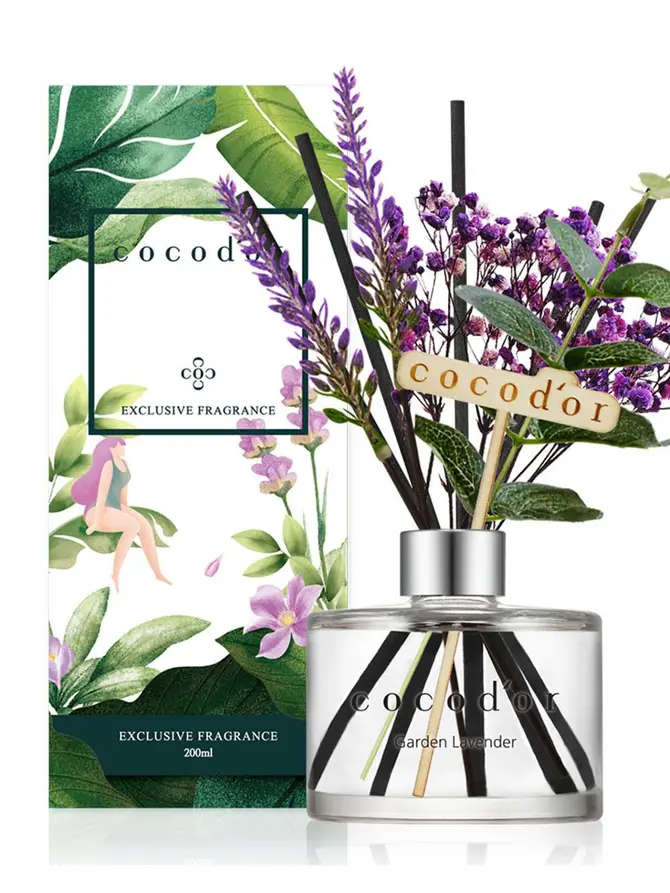 Dyfuzor GARDEN LAVENDER zapachowy z patyczkami Flower Lavender 0,2 l