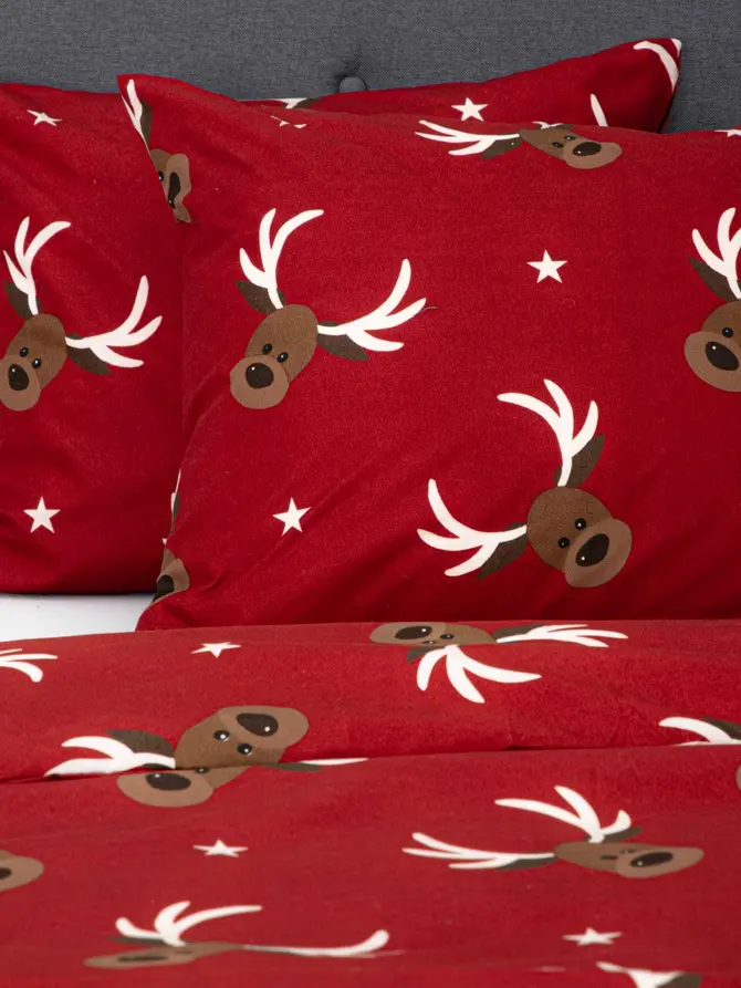 Pościel C REINDEER z mikrofibry w renifery 160x200 + 2*50x60 cm