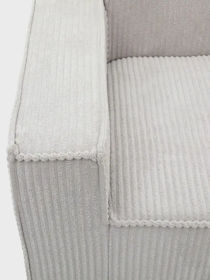 Sofa modułowa LYKKE 2-osobowa jasnoszara piankowa sztruksowa 190x88x73 cm