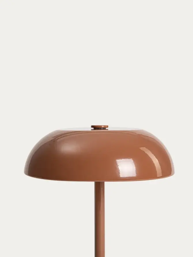 Lampka stołowa PIXEL metalowa karmelowa 15,5x15,5x20,5 cm