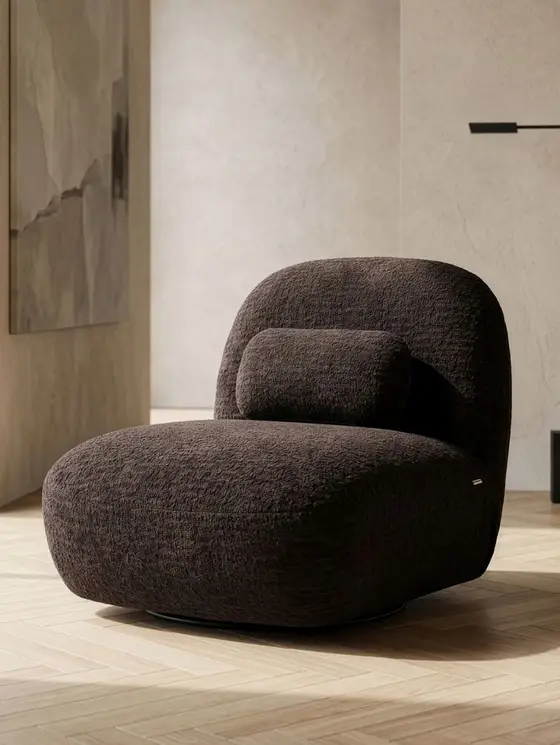 Fotel NORDVIK obrotowy czekoladowy 83x87x75 cm