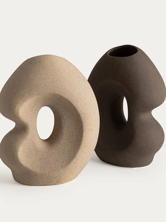 Wazon BELLARO brązowy z otworem ceramiczny 18,5x10x23 cm