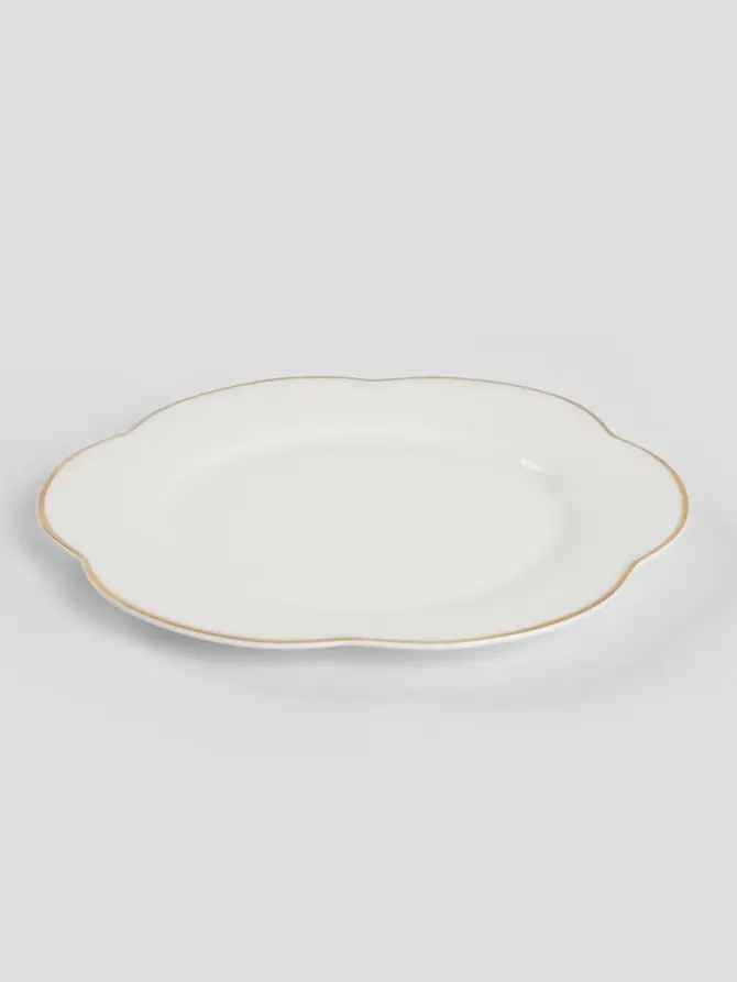 Talerz HELEN deserowy ze złotą obwódką 22 cm