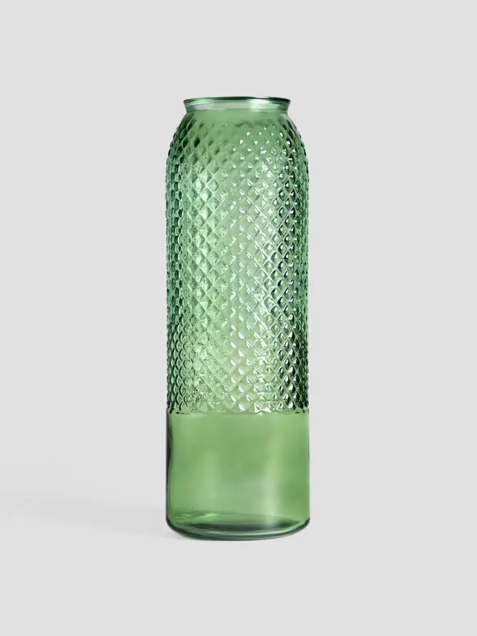 Wazon MIKKA zielony ze szkła z recyklingu 45 cm