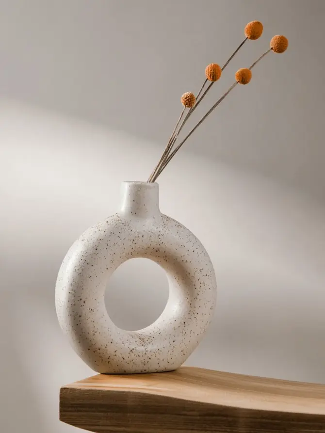 Wazon NOVO z dziurą biały 19x5,5x21 cm
