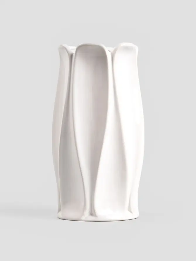 Wazon NOVO biały w geometryczny wzór 11,2x24,50 cm