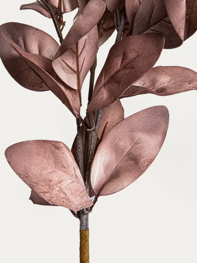 Gałązka sztuczna KAIRO liście magnolii czerwone 82 cm