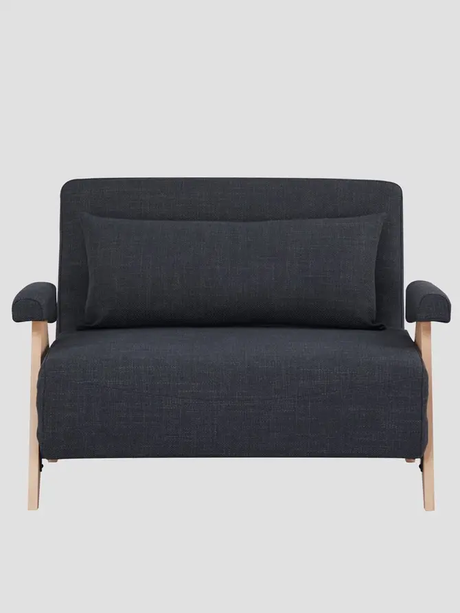 Sofa CALORE 1-osobowa, z funkcją spania ciemnoszara 117x90x82 cm