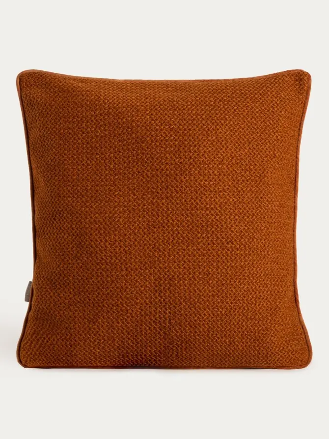 Poszewka LUMIRA karmelowa z subtelną fakturą z dodatkiem wełny 45x45 cm