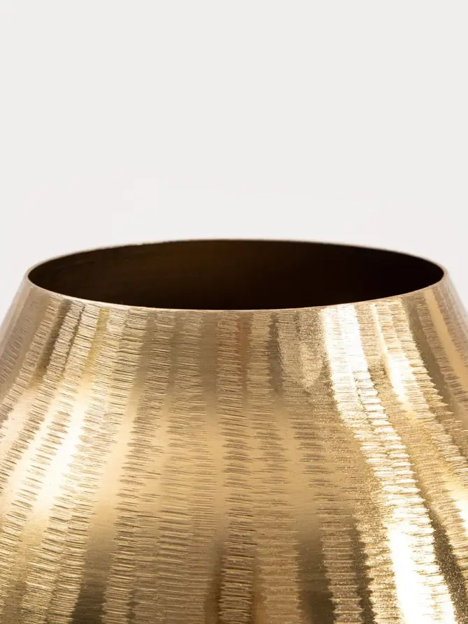 Wazon GIRONA metalowy szeroki złoty 20x15 cm
