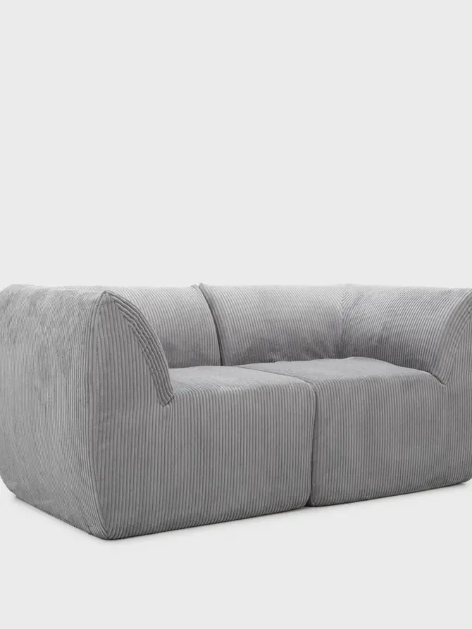 Sofa modułowa SVELA 2-osobowa szara piankowa sztruksowa 161x80x60,5 cm