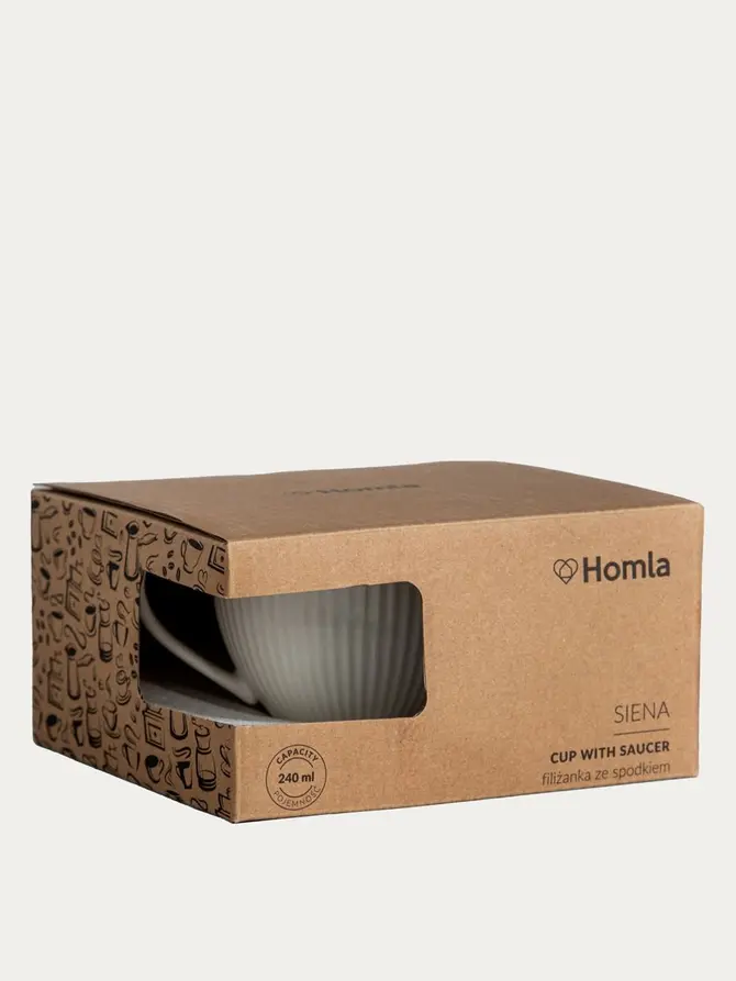 Filiżanka ze spodkiem SIENA biała 240ml