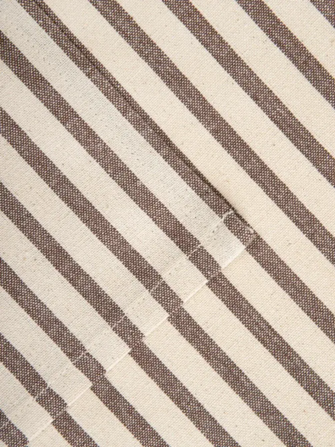 Maty stołowe DAVIO bawełniane w paski brązowe z falbaną, zestaw 2 szt. 2*30x45cm