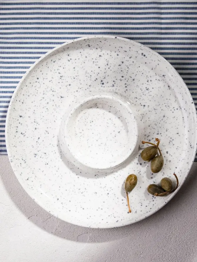 Naczynie do serwowania CAVIANO ceramiczne nakrapiane 33x4 cm