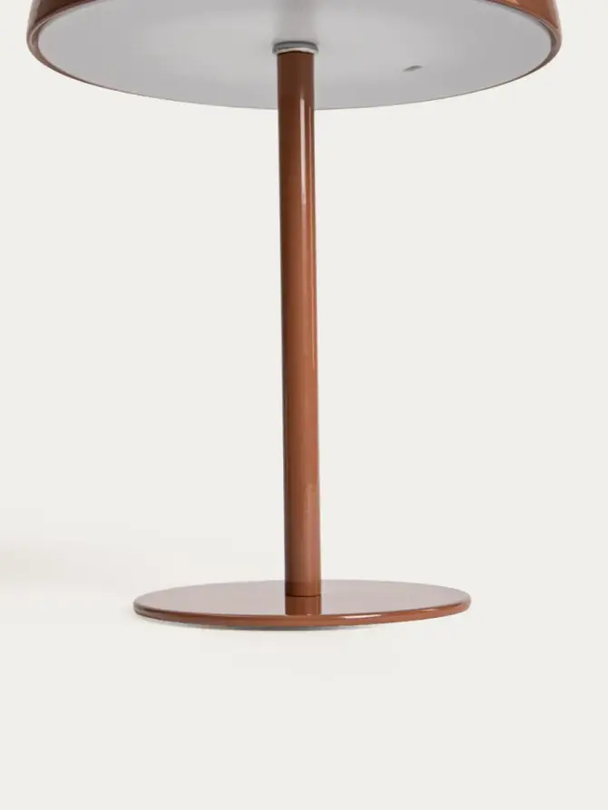 Lampka stołowa PIXEL metalowa karmelowa 15,5x15,5x20,5 cm