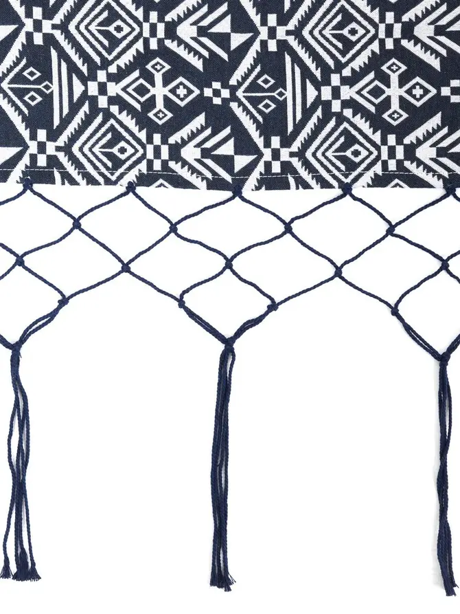 Hamak WOBBLE granatowo- biały w etniczny wzór 100x200 cm