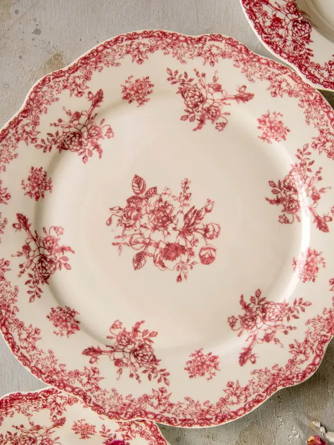 Talerz LOURRY obiadowy czerwony 27 cm