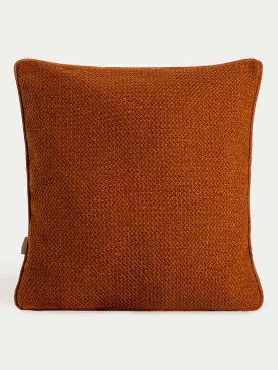 Poszewka LUMIRA karmelowa z subtelną fakturą z dodatkiem wełny 45x45 cm