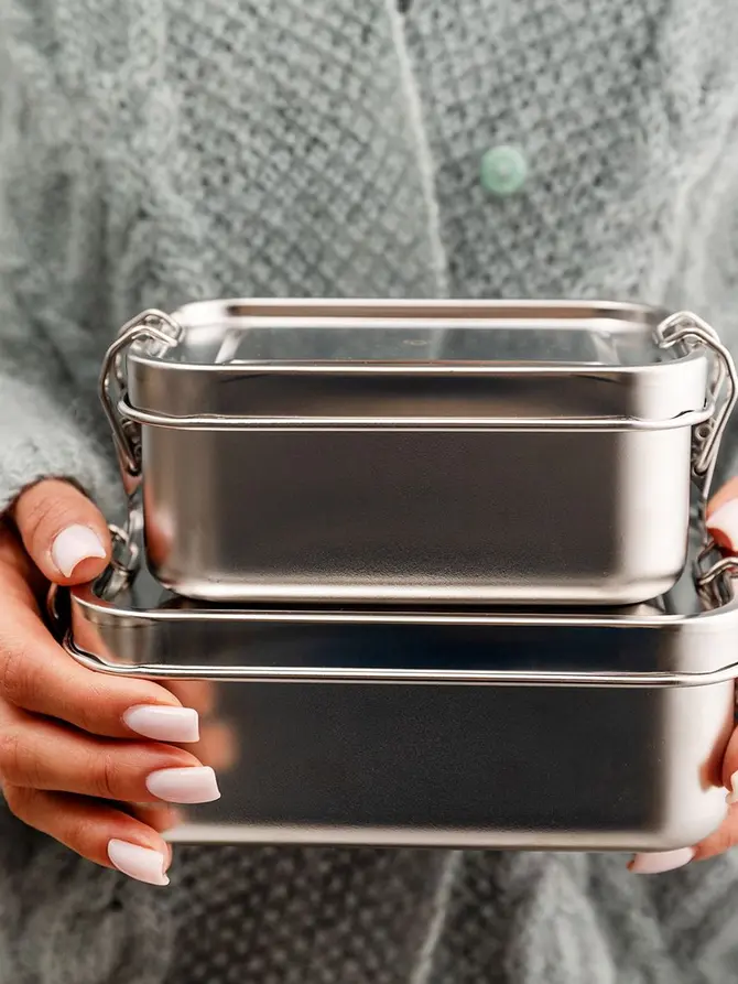 Zestaw lunchboxów ONTARIO ze stali nierdzewnej 550+850 ml 2 el.