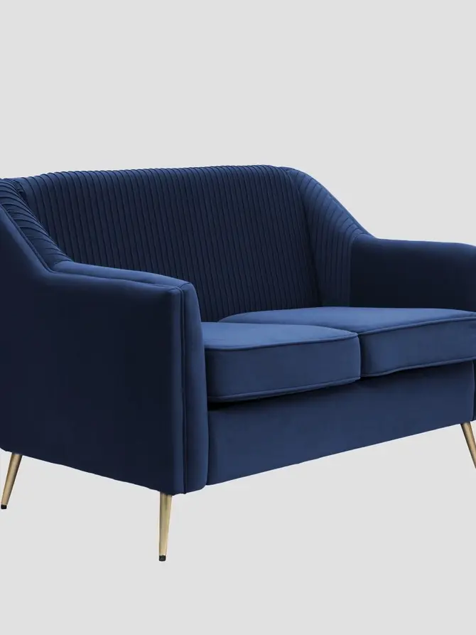 Sofa AVANT sofa 2-osobowa, welurowa granatowa 127x82x81.5 cm