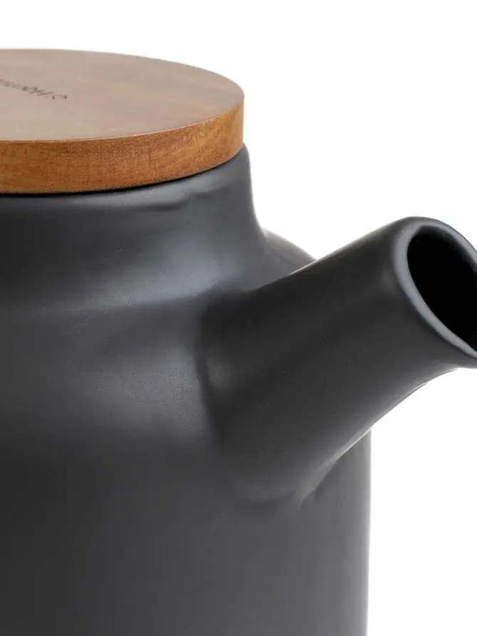 Dzbanek POLINE z akacjowym wieczkiem czarny 1,5l