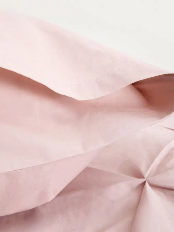 Pościel AUREA perkalowa różowa z domieszką lyocellu i ozdobnymi przeszyciami 160x200 + 2*50x60 cm