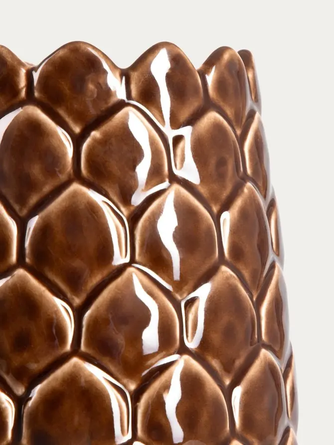 Wazon PINECONE ceramiczny szyszka brązowy 28x13,5 cm