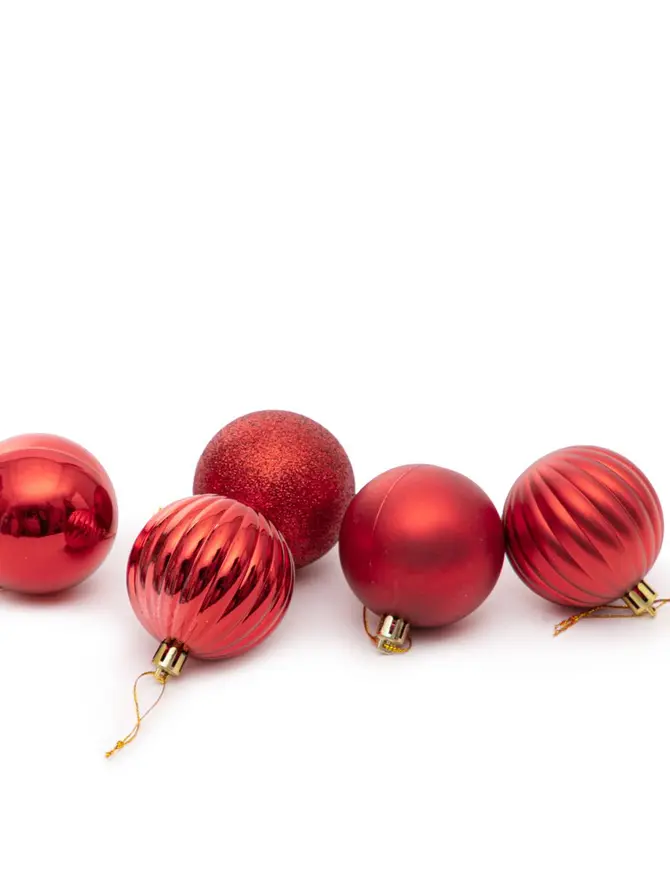 Bombki RIJA czerwone, 30 szt. 6 cm