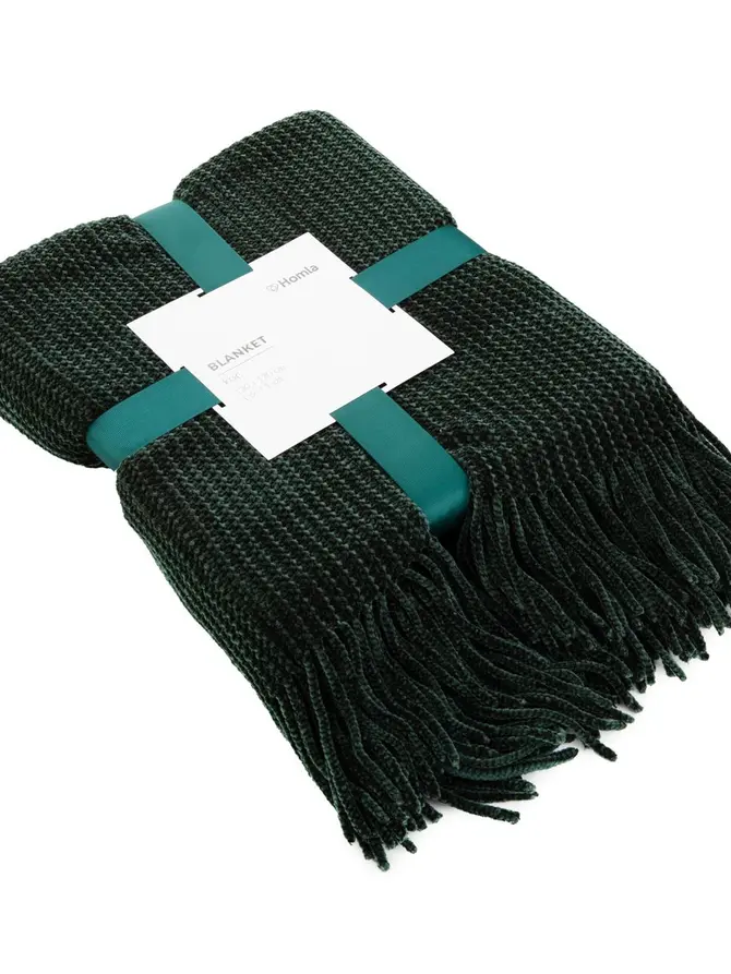 Koc CHENILLE szenilowy zielony 130x170 cm